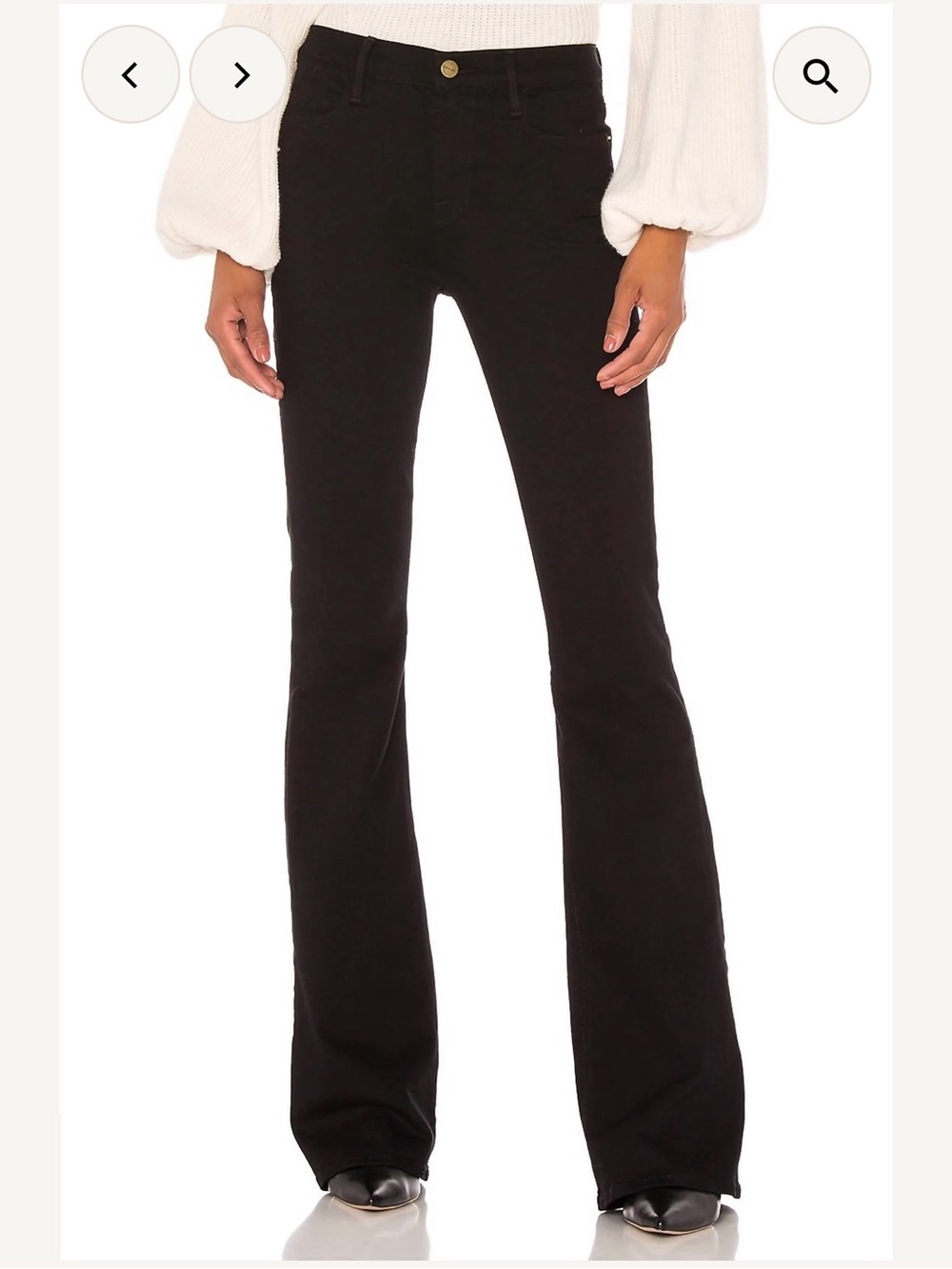 Frame Denim Black Le High Flared Jeans